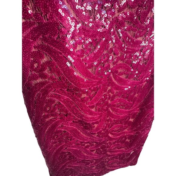 .Monique Lhuillier Pink Sequin Cocktail Dress Size 6 NWT $498 Elegant Party - Picture 9 of 16